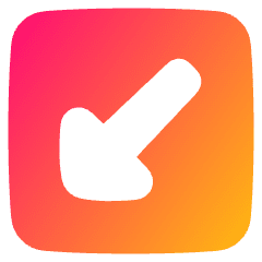 Triangle Arrow Diagonal Bottom Left Square Icon from Plump Gradient Set