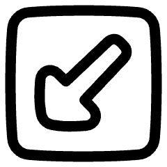 Triangle Arrow Diagonal Bottom Left Square Icon from Plump Line Set