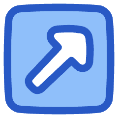 Triangle Arrow Diagonal Top Right Square Icon from Plump Duo Set