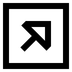 Triangle Arrow Diagonal Top Right Square Icon from Sharp Line Set