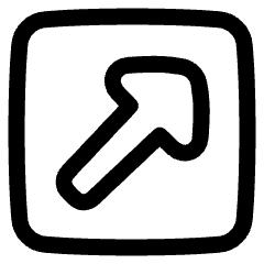 Triangle Arrow Diagonal Top Right Square Icon from Plump Line Set