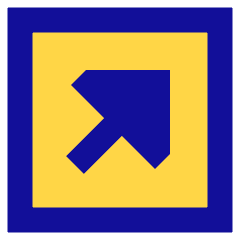 Triangle Arrow Diagonal Top Right Square Icon from Sharp Pop Set