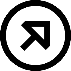 Triangle Arrow Diagonal Upper Right Circle Icon from Sharp Line Set