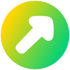 Triangle Arrow Diagonal Upper Right Circle Icon from Plump Gradient Set