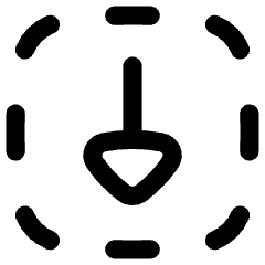 Triangle Arrow Down Dashed Square Icon from Flex Line Set