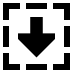 Triangle Arrow Down Dashed Square Icon from Sharp Solid Set