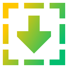 Triangle Arrow Down Dashed Square Icon from Sharp Gradient Set