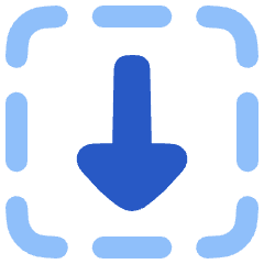 Triangle Arrow Down Dashed Square Icon from Plump Flat Set