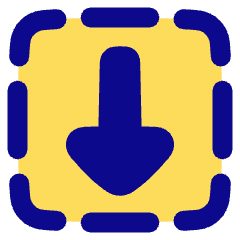 Triangle Arrow Down Dashed Square Icon from Plump Pop Set
