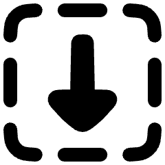 Triangle Arrow Down Dashed Square Icon from Plump Solid Set