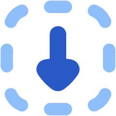 Triangle Arrow Down Dashed Square Icon from Flex Flat Set