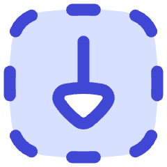 Triangle Arrow Down Dashed Square Icon from Flex Duo Set