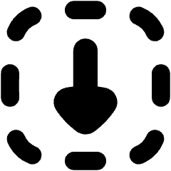 Triangle Arrow Down Dashed Square Icon from Flex Solid Set