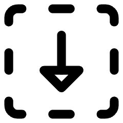 Triangle Arrow Down Dashed Square Icon from Core Line Set