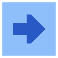 Triangle Arrow Right Square Icon from Sharp Flat Set