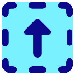 Triangle Arrow Up Dashed Square Icon from Core Pop Set