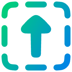 Triangle Arrow Up Dashed Square Icon from Plump Gradient Set