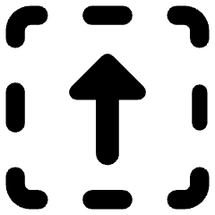 Triangle Arrow Up Dashed Square Icon from Core Remix Set