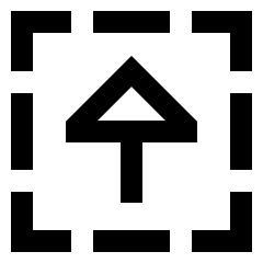 Triangle Arrow Up Dashed Square Icon from Sharp Line Set