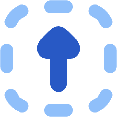 Triangle Arrow Up Dashed Square Icon from Flex Flat Set