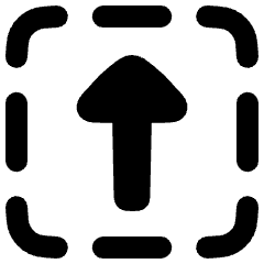 Triangle Arrow Up Dashed Square Icon from Plump Solid Set