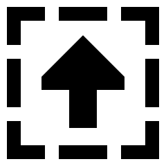 Triangle Arrow Up Dashed Square Icon from Sharp Solid Set