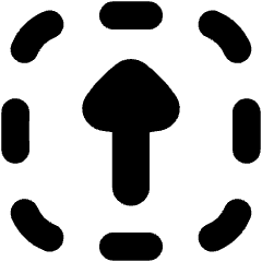 Triangle Arrow Up Dashed Square Icon from Flex Solid Set