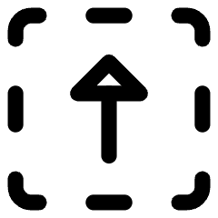 Triangle Arrow Up Dashed Square Icon from Core Line Set