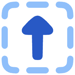 Triangle Arrow Up Dashed Square Icon from Plump Flat Set