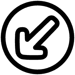 Line Arrow Diagonal Bottom Left Circle Icon from Plump Line Set