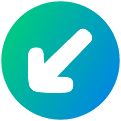 Line Arrow Diagonal Bottom Left Circle Icon from Plump Gradient Set