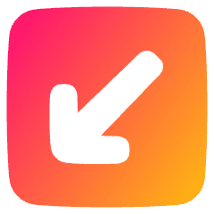 Line Arrow Diagonal Bottom Left Square Icon from Plump Gradient Set