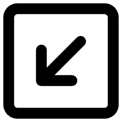 Line Arrow Diagonal Bottom Left Square Icon from Core Remix Set
