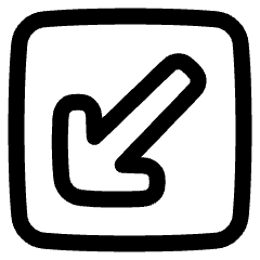 Line Arrow Diagonal Bottom Left Square Icon from Plump Line Set