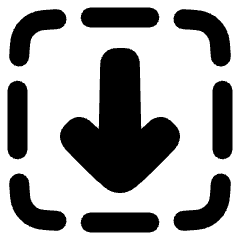 Line Arrow Down Dashed Square Icon from Plump Remix Set