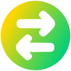 Line Arrow Transfer Horizontal Circle 2 Icon from Plump Gradient Set