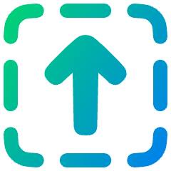 Line Arrow Up Dashed Square Icon from Plump Gradient Set