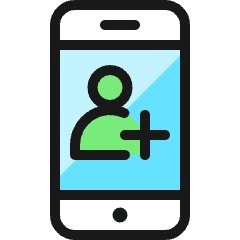 Phone Action Add User Icon from Ultimate Colors Set