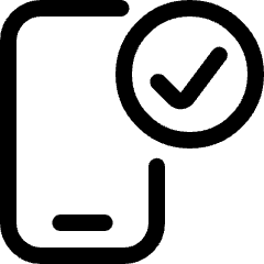 Phone Action Check Icon from Ultimate Regular Set