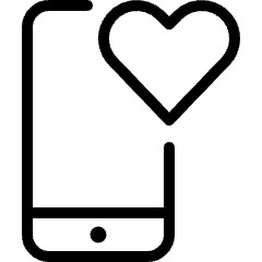 Phone Action Heart 1 Icon from Ultimate Light Set