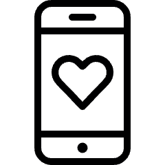 Phone Action Heart Icon from Ultimate Light Set