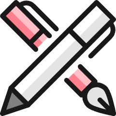 Content Pen Double Icon from Ultimate Colors Set