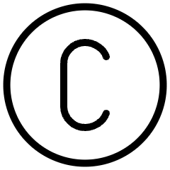 Copyright Content Sign Icon from Ultimate Light Set