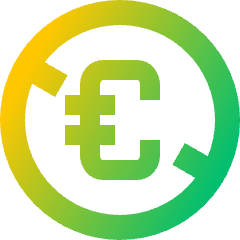 Non Commercial Euro Icon from Sharp Gradient Set