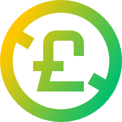 Non Commercial Pounds Icon from Sharp Gradient Set