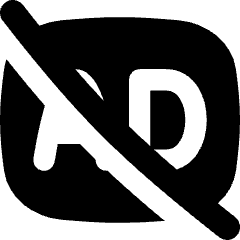 Ad Free Icon from Flex Solid Set