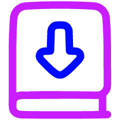 Book Download Icon from Plump Neon Set