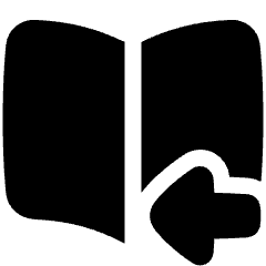 Book Flip Next Page Arrow Icon from Plump Solid Set