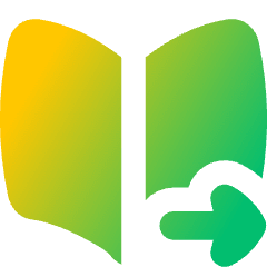 Book Flip Previous Page Arrow Icon from Flex Gradient Set