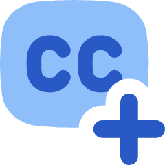 Content Close Caption Add Icon from Flex Flat Set